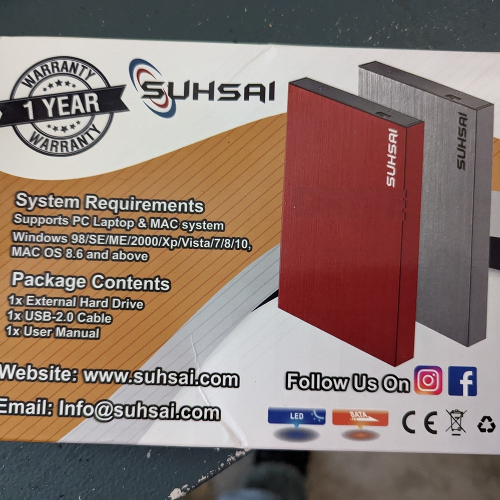 NIB External Hard Drive Set & 2 SanDisk SDHD 32GB Cards Bundle